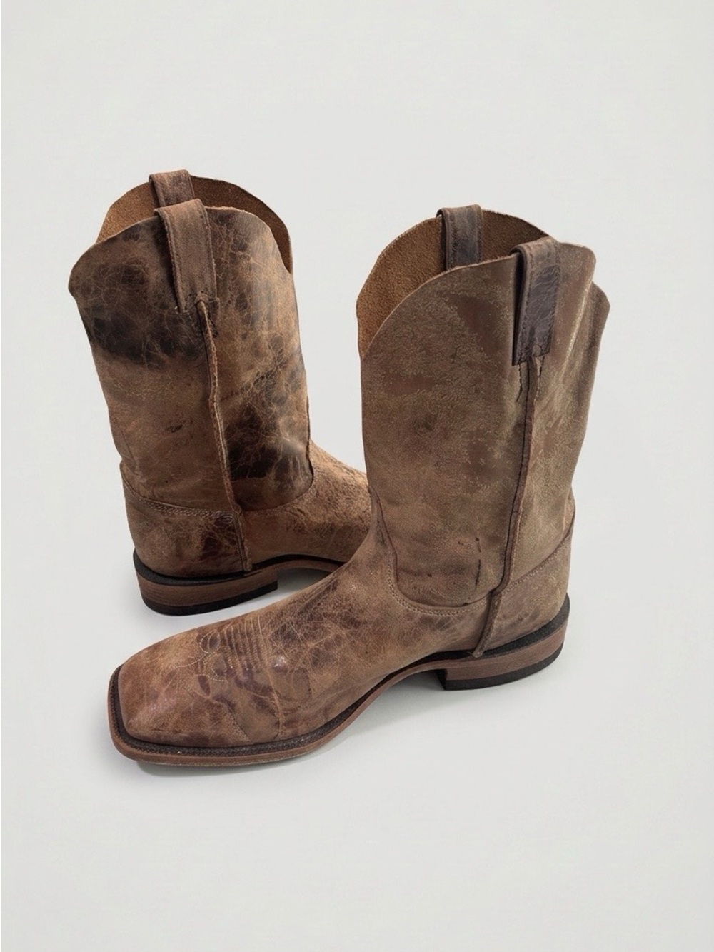 Justin Boots Men's Distressed Tan Brown Western Cowboy Boots